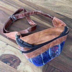 Handmade Moroccan Leather/Woven Belt Bag